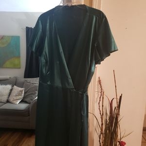 SHEIN Plus size 3XL Tie Side Wrap Satin Dress